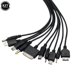 Universal 10 in 1 USB Multi Function Charger Retractable Portable Phone Cable For Various Cellphone Charging Cable Cord