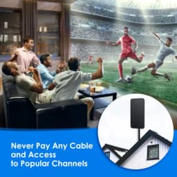 High-definition indoor amplified digital TV antenna 50-80 miles with VHF/UHF amplifier fast response indoor and outdoor antenna