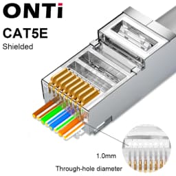 ONTi 10/50/100pcs CAT5E CAT6 CAT7 Plug RJ45 Connector 50U Gold Plated End Pass Through Network Cable Modular 8P8C Connector