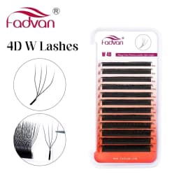 FADVAN 4D W Shape Eyelash Extension 4D Premade Volume Fans W Style False Eyelashes Natural Makeup Tools