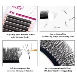 FADVAN 4D W Shape Eyelash Extension 4D Premade Volume Fans W Style False Eyelashes Natural Makeup Tools