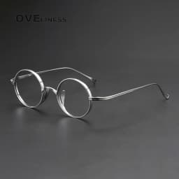 Pure Titanium Glasses Frame for Men Retro Round Prescription Eyeglasses frames Women 2025 Vintage Myopia Optical male Eyewear