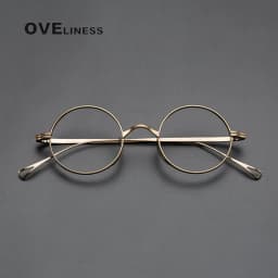 Pure Titanium Glasses Frame for Men Retro Round Prescription Eyeglasses frames Women 2025 Vintage Myopia Optical male Eyewear