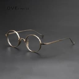 Pure Titanium Glasses Frame for Men Retro Round Prescription Eyeglasses frames Women 2025 Vintage Myopia Optical male Eyewear