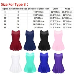 Kids Girls Mesh Splice Rhinestone Figure Ice Skating Dress Ballet Dance Stage Performance Dance Costumes