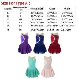 Kids Girls Mesh Splice Rhinestone Figure Ice Skating Dress Ballet Dance Stage Performance Dance Costumes