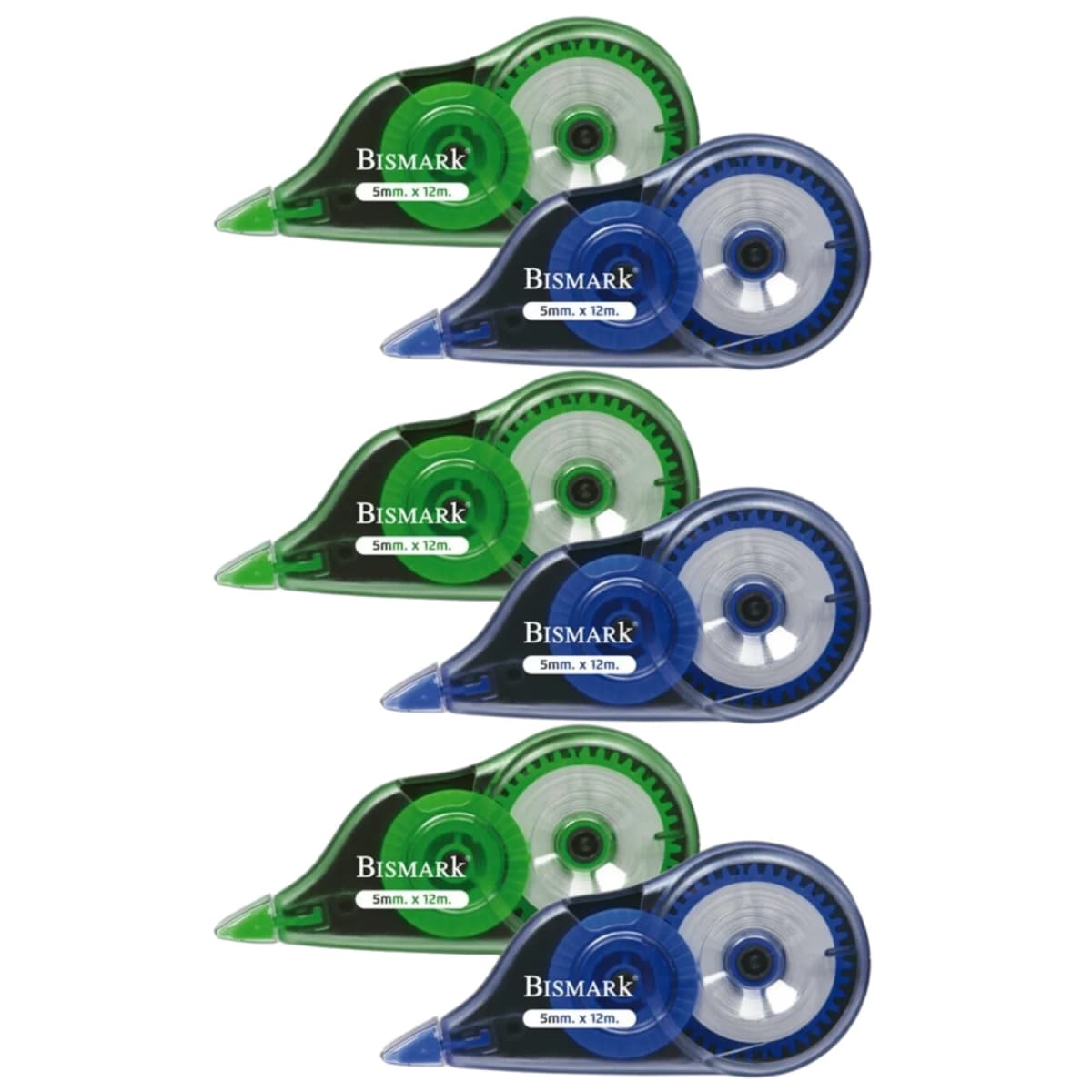 Bismark - Tipex White Correction Tape, 5 mm X 12 Meters, Correction Tape Set Ideal for School Supplies and Office Stationery, Useful for Erasing and Writing Immediately with High Coverage