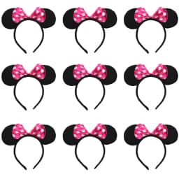 12PCS WholesaleWomen Girl Mouse Ears Headbands Hair Hoop Party Cosplay Bows Hairband Headwear Fashion Hair Accessories