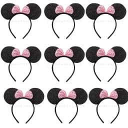12PCS WholesaleWomen Girl Mouse Ears Headbands Hair Hoop Party Cosplay Bows Hairband Headwear Fashion Hair Accessories