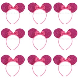 12PCS WholesaleWomen Girl Mouse Ears Headbands Hair Hoop Party Cosplay Bows Hairband Headwear Fashion Hair Accessories