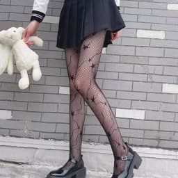 Lolita Cosplay Girls Long Fishnet Body Stockings Fish Net Pantyhose Mesh Nylon Tights Sexy Women Skin Thigh High Waist Hosiery