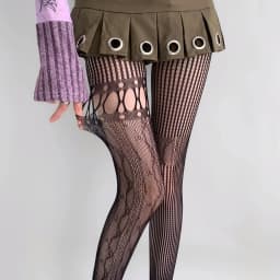 Lolita Cosplay Girls Long Fishnet Body Stockings Fish Net Pantyhose Mesh Nylon Tights Sexy Women Skin Thigh High Waist Hosiery