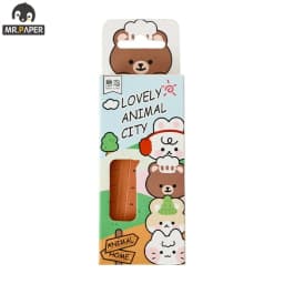 Mr. Paper 30Pcs/50Pcs Cartoon Animal Bookmark Cute Bear Kitten Student Ruler Bookmark Students Supplies