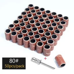 100/50/25pcs Nail Sanding Ring Bands Electric Manicure Nail Drill Bits 80/120/180 Grit Gel Nail Polish Removal Pedicure Tool