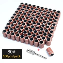 100/50/25pcs Nail Sanding Ring Bands Electric Manicure Nail Drill Bits 80/120/180 Grit Gel Nail Polish Removal Pedicure Tool