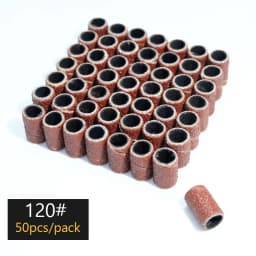100/50/25pcs Nail Sanding Ring Bands Electric Manicure Nail Drill Bits 80/120/180 Grit Gel Nail Polish Removal Pedicure Tool