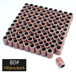 100/50/25pcs Nail Sanding Ring Bands Electric Manicure Nail Drill Bits 80/120/180 Grit Gel Nail Polish Removal Pedicure Tool