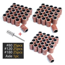 100/50/25pcs Nail Sanding Ring Bands Electric Manicure Nail Drill Bits 80/120/180 Grit Gel Nail Polish Removal Pedicure Tool