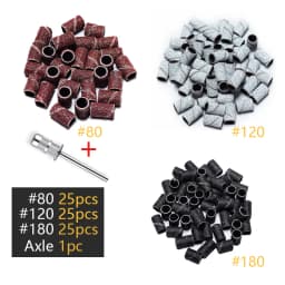 100/50/25pcs Nail Sanding Ring Bands Electric Manicure Nail Drill Bits 80/120/180 Grit Gel Nail Polish Removal Pedicure Tool