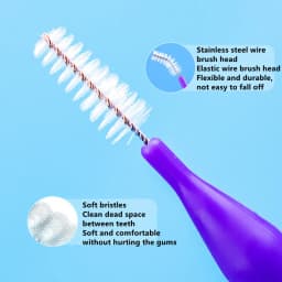 32Pcs 0.4-1.0mm Dental Slim Soft Interdental Brush Tooth Oral Hygiene Care Teeth Orthodontic Interdental Brush Tooth Cleaning