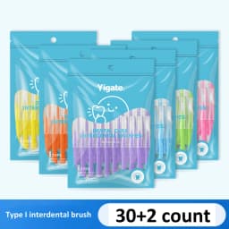 32Pcs 0.4-1.0mm Dental Slim Soft Interdental Brush Tooth Oral Hygiene Care Teeth Orthodontic Interdental Brush Tooth Cleaning