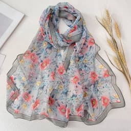 Green Grass Women Elegant Chiffon Georgette Bandana Scarf Summer Beach Sunscreen Thin Hijab