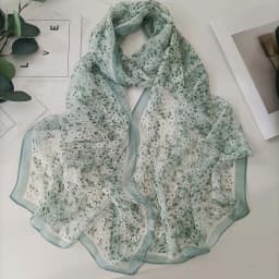 Green Grass Women Elegant Chiffon Georgette Bandana Scarf Summer Beach Sunscreen Thin Hijab