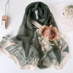 Green Grass Women Elegant Chiffon Georgette Bandana Scarf Summer Beach Sunscreen Thin Hijab