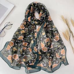 Green Grass Women Elegant Chiffon Georgette Bandana Scarf Summer Beach Sunscreen Thin Hijab