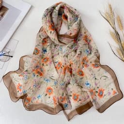 Green Grass Women Elegant Chiffon Georgette Bandana Scarf Summer Beach Sunscreen Thin Hijab