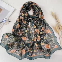 Green Grass Women Elegant Chiffon Georgette Bandana Scarf Summer Beach Sunscreen Thin Hijab