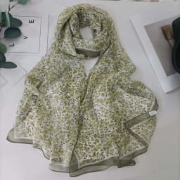 Green Grass Women Elegant Chiffon Georgette Bandana Scarf Summer Beach Sunscreen Thin Hijab