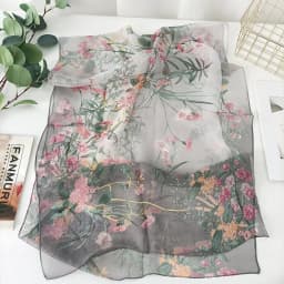 Green Grass Women Elegant Chiffon Georgette Bandana Scarf Summer Beach Sunscreen Thin Hijab
