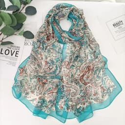 Green Grass Women Elegant Chiffon Georgette Bandana Scarf Summer Beach Sunscreen Thin Hijab