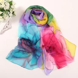 Green Grass Women Elegant Chiffon Georgette Bandana Scarf Summer Beach Sunscreen Thin Hijab
