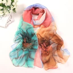 Green Grass Women Elegant Chiffon Georgette Bandana Scarf Summer Beach Sunscreen Thin Hijab