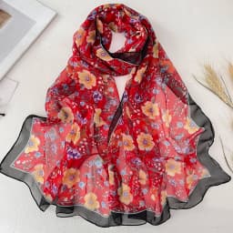 Green Grass Women Elegant Chiffon Georgette Bandana Scarf Summer Beach Sunscreen Thin Hijab