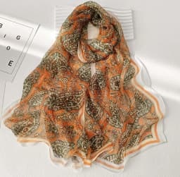Green Grass Women Elegant Chiffon Georgette Bandana Scarf Summer Beach Sunscreen Thin Hijab