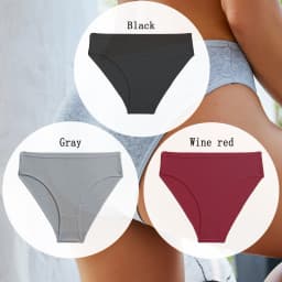 3PCS/SET Cotton Solid Color Women Panties Female Sexy Underwear Briefs Basic Panties for Woman's Underpants Intimates Lingerie