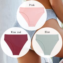 3PCS/SET Cotton Solid Color Women Panties Female Sexy Underwear Briefs Basic Panties for Woman's Underpants Intimates Lingerie