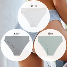 3PCS/SET Cotton Solid Color Women Panties Female Sexy Underwear Briefs Basic Panties for Woman's Underpants Intimates Lingerie