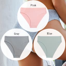 3PCS/SET Cotton Solid Color Women Panties Female Sexy Underwear Briefs Basic Panties for Woman's Underpants Intimates Lingerie