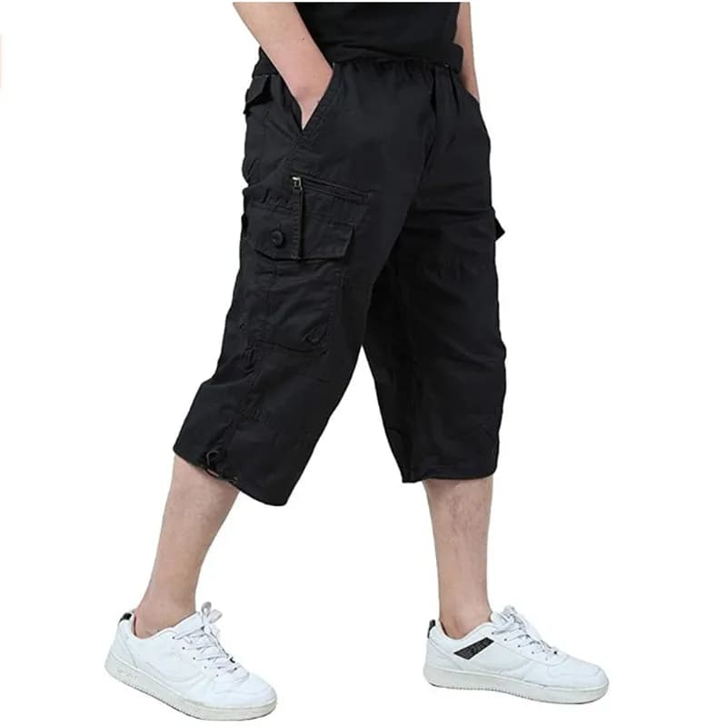 Capri Long Cargo Shorts Men 2026 Summer Casual Cotton Multi Pockets Hot Breeches Cropped Trousers Military Camouflage Shorts 5XL