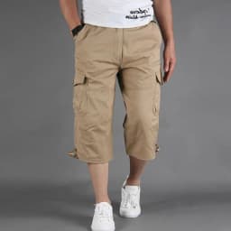 Capri Long Cargo Shorts Men 2026 Summer Casual Cotton Multi Pockets Hot Breeches Cropped Trousers Military Camouflage Shorts 5XL