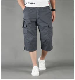 Capri Long Cargo Shorts Men 2026 Summer Casual Cotton Multi Pockets Hot Breeches Cropped Trousers Military Camouflage Shorts 5XL