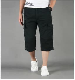 Capri Long Cargo Shorts Men 2026 Summer Casual Cotton Multi Pockets Hot Breeches Cropped Trousers Military Camouflage Shorts 5XL