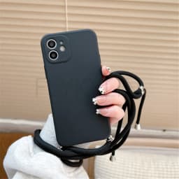Crossbody Necklace Strap Lanyard Cord Phone Case For iPhone 13 12 MiNi 11 14 15 Pro X XR XS Max 6S 7 8 Plus Soft Silicone Cover