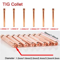 Argon Welding Torch Consumable Collet Body 1.0mm 1.6mm 2.0mm 2.4mm 3.2mm 4.0mm WP17 WP18 WP26 TIG Tungstens Electrodes Collet
