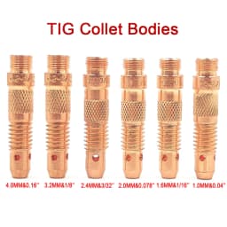 Argon Welding Torch Consumable Collet Body 1.0mm 1.6mm 2.0mm 2.4mm 3.2mm 4.0mm WP17 WP18 WP26 TIG Tungstens Electrodes Collet