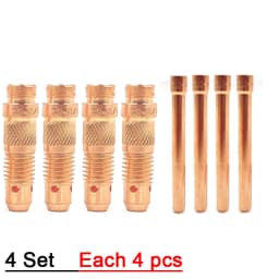 Argon Welding Torch Consumable Collet Body 1.0mm 1.6mm 2.0mm 2.4mm 3.2mm 4.0mm WP17 WP18 WP26 TIG Tungstens Electrodes Collet